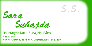 sara suhajda business card