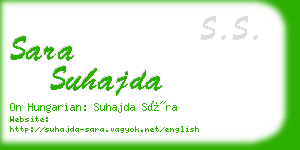 sara suhajda business card